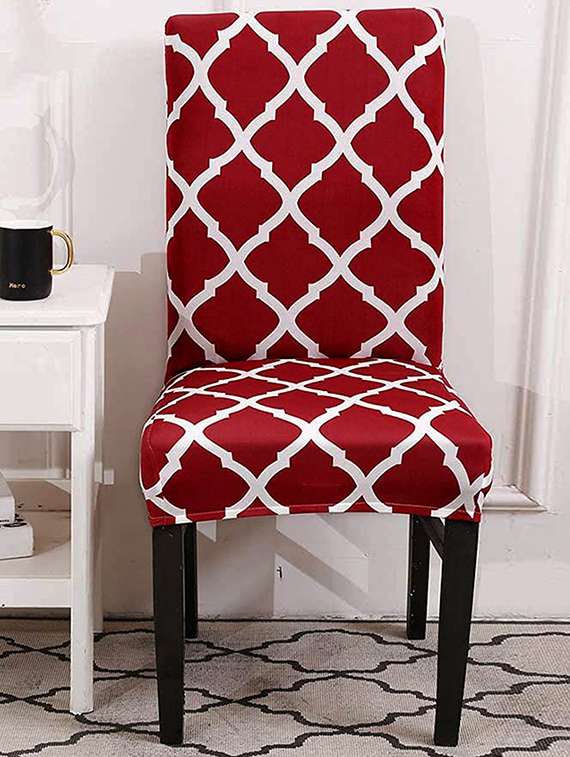 pack of 6 red printed chair cover - 19839575 -  Standard Image - 2