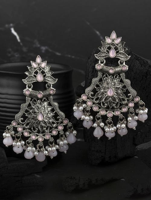 silver alloy chandellier earring - 19839900 -  Standard Image - 0