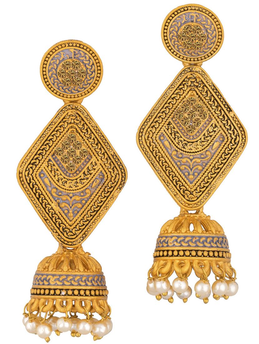 grey alloy jhumka earring - 19839906 - Standard Image - 2