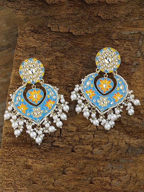 blue alloy chandballi earring - 19839914 -  Standard Image - 0