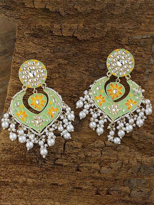 green alloy chandballi earring - 19839915 -  Standard Image - 0