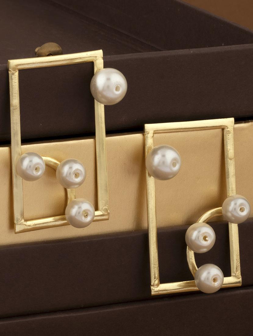 gold brass studs earring - 19839921 -  Zoom Image - 0