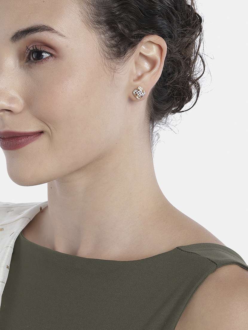 gold brass studs earring - 19839923 - Standard Image - 2