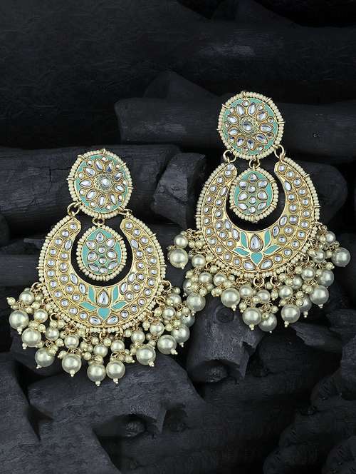 blue brass chandballi earring - 19839937 -  Standard Image - 0