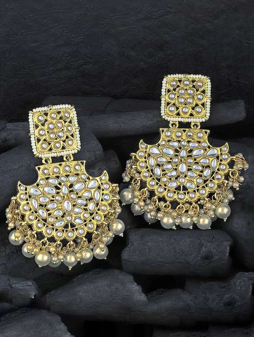 gold brass chandballi earring - 19839939 -  Standard Image - 0