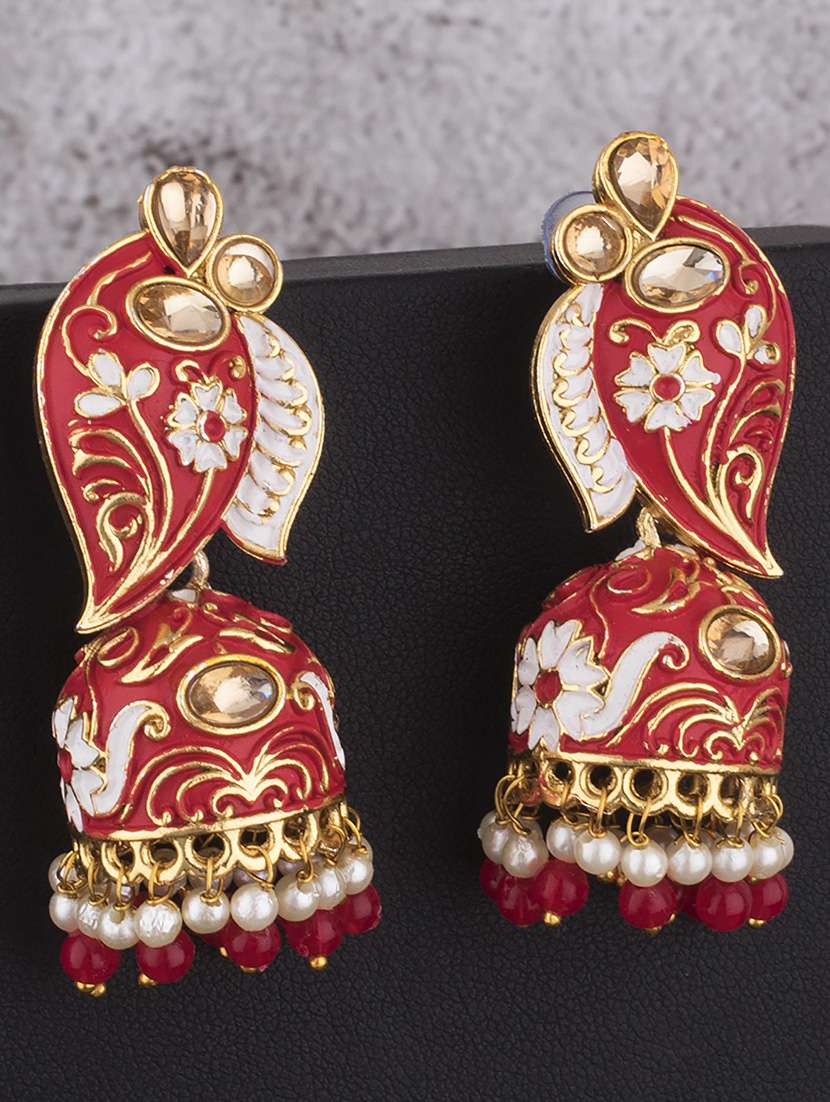 gold alloy jhumka earring