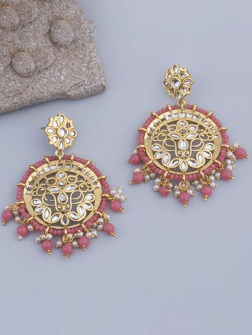 pink alloy chandballi earring - 19839951 -  Standard Image - 0