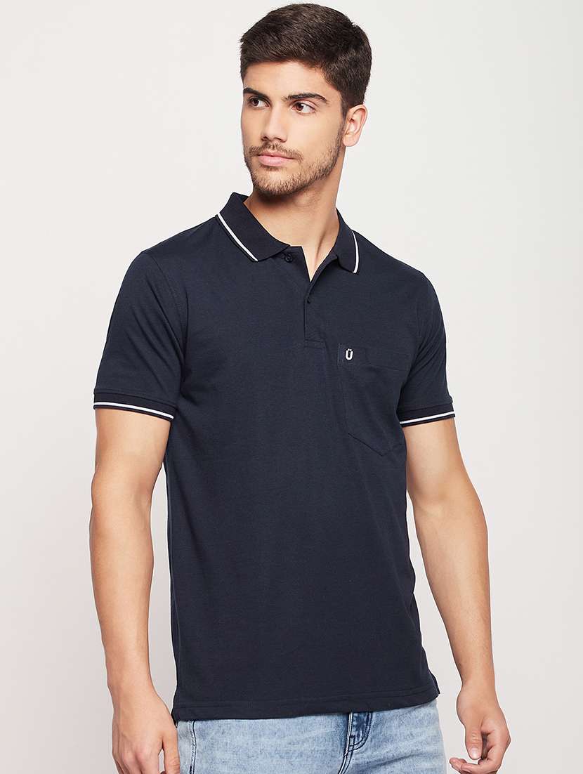 men polo neck plain t-shirt