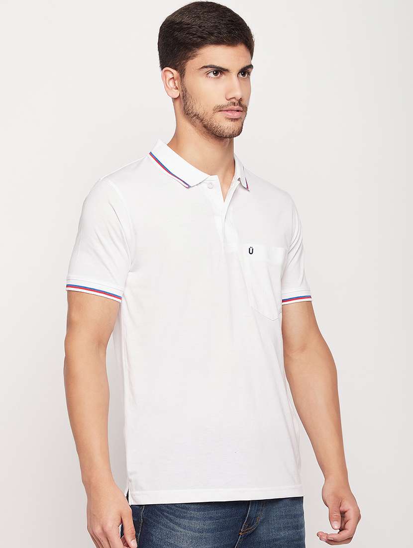 polo neck stripes polo t-shirt