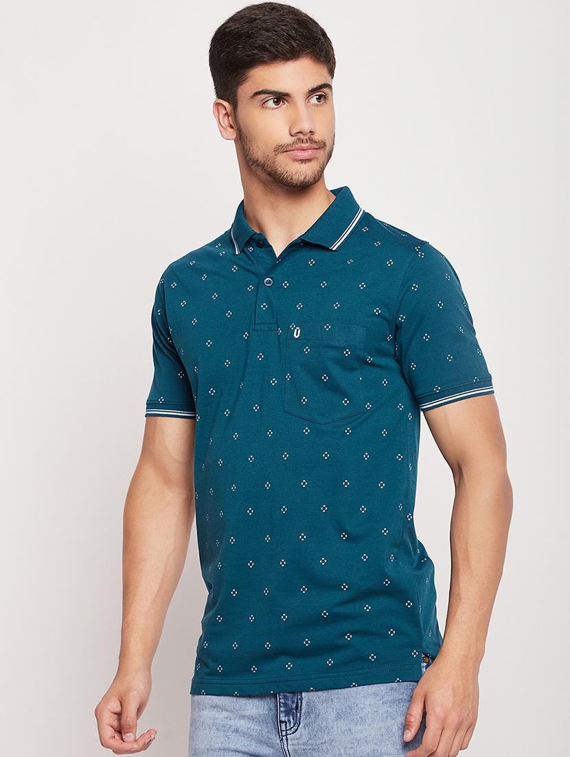 polo neck all over print t-shirt - 19840035 - Zoom Image - 0
