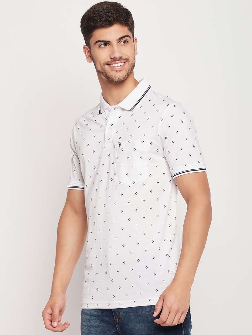 polo neck all over print t-shirt - 19840036 -  Zoom Image - 0