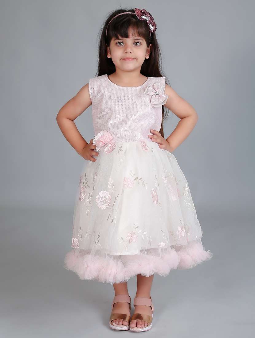 girls round neck sleeveless frock