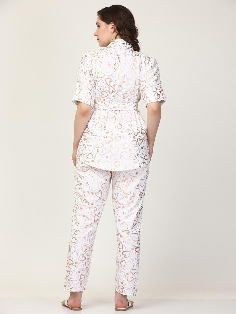 white printed top and trouser co-ord set - 19840827 - Standard Image - 2