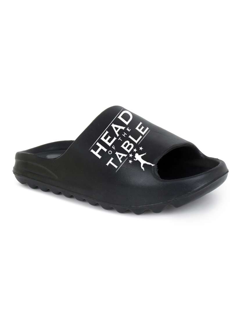 black rubber slip on flip flops - 19843010 -  Standard Image - 2