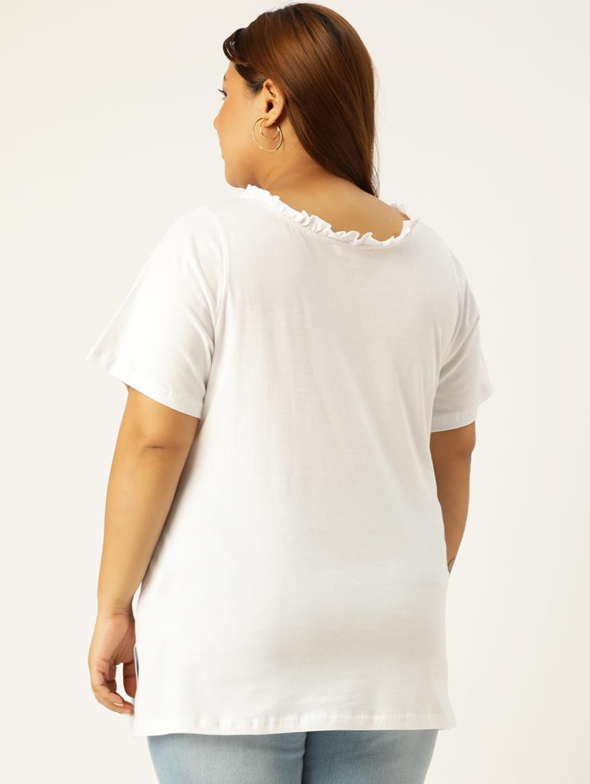 women's plain round neck t-shirt - 19847111 - Standard Image - 2
