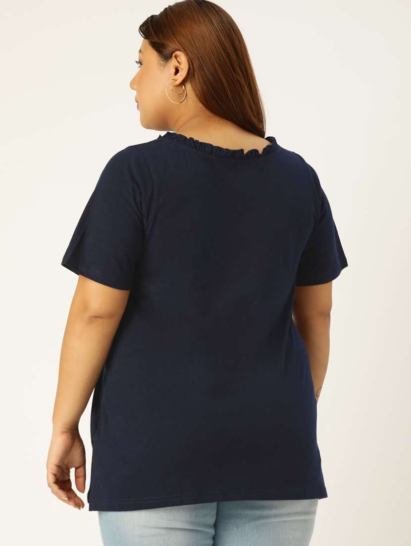 women's plain round neck t-shirt - 19847114 -  Standard Image - 2