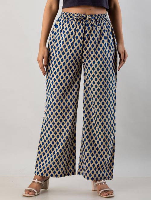 mid rise printed wide leg trouser - 19847160 - Standard Image - 0
