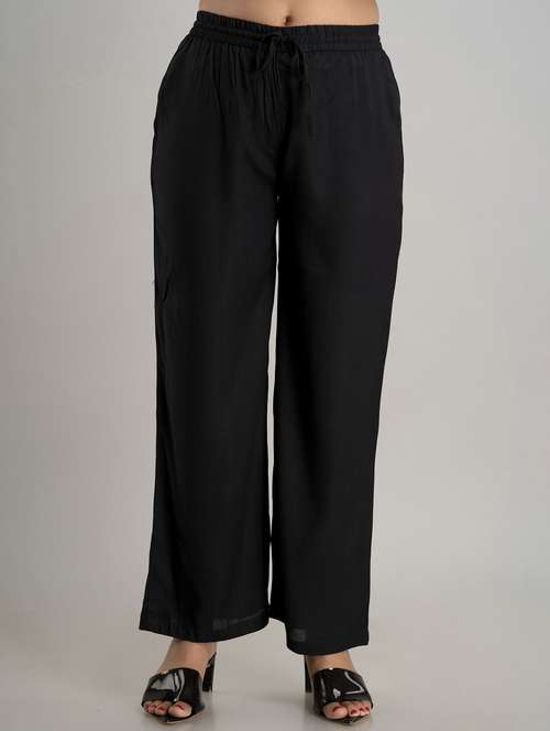 solid wide leg trouser - 19847176 - Standard Image - 0
