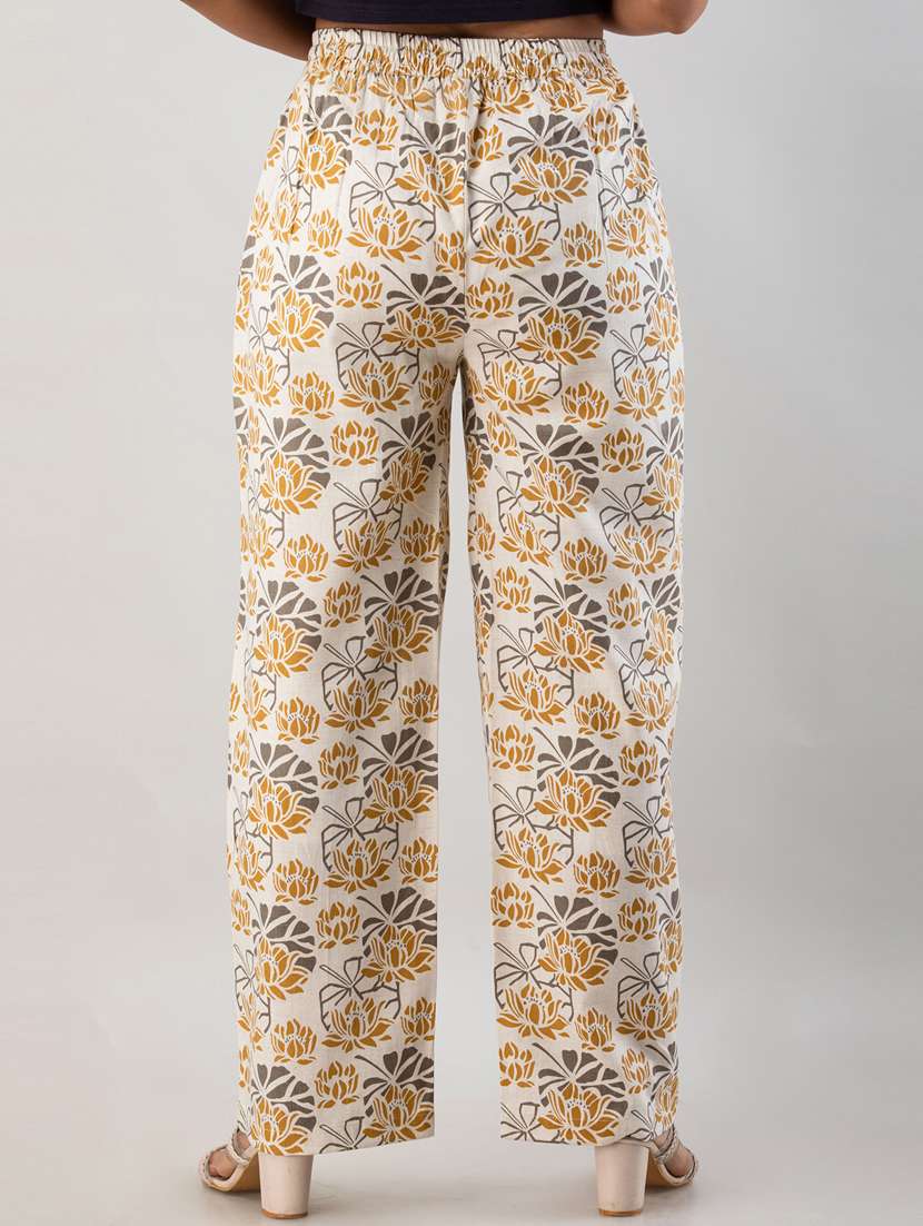 mid rise printed wide leg trouser - 19847182 - Standard Image - 2