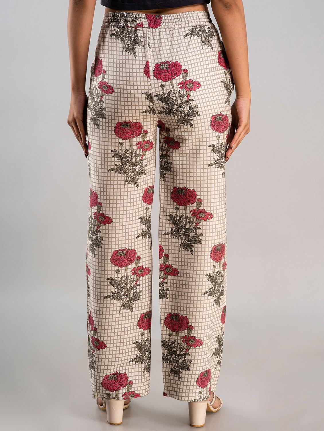floral printed wide leg trouser - 19847197 - Standard Image - 2