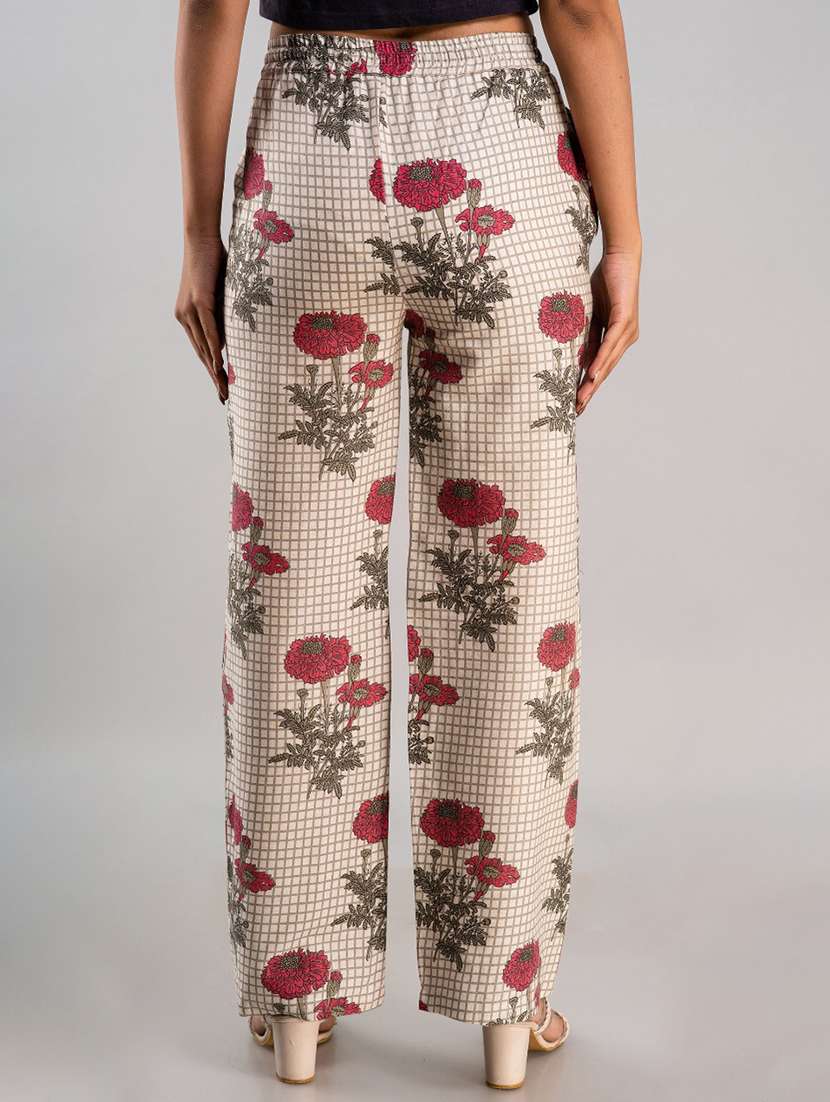 floral printed wide leg trouser - 19847203 - Standard Image - 2