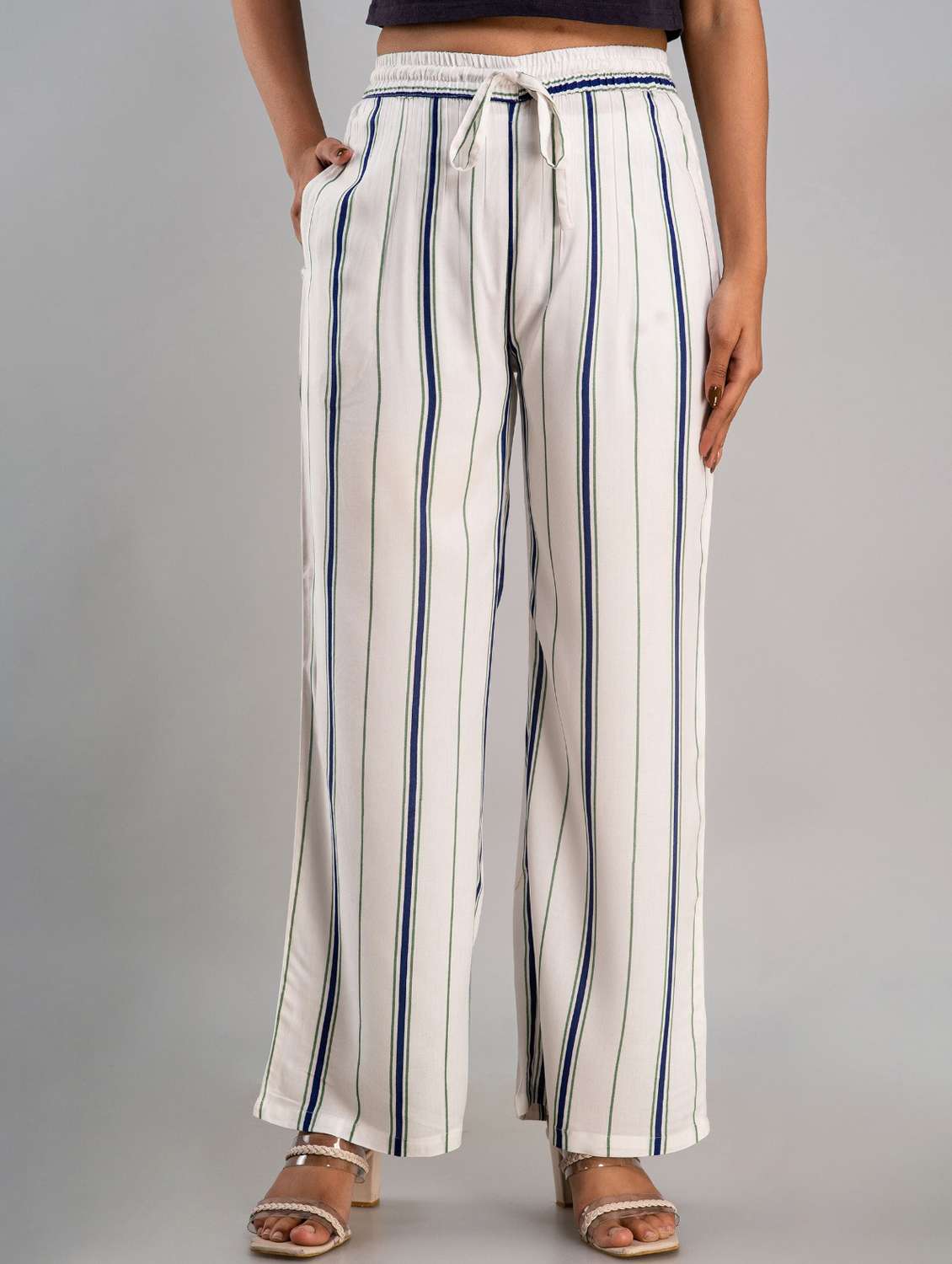 printed wide leg trouser