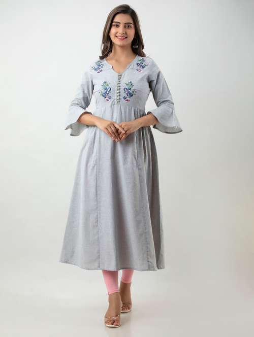women's flared kurta - 19847219 - Standard Image - 0