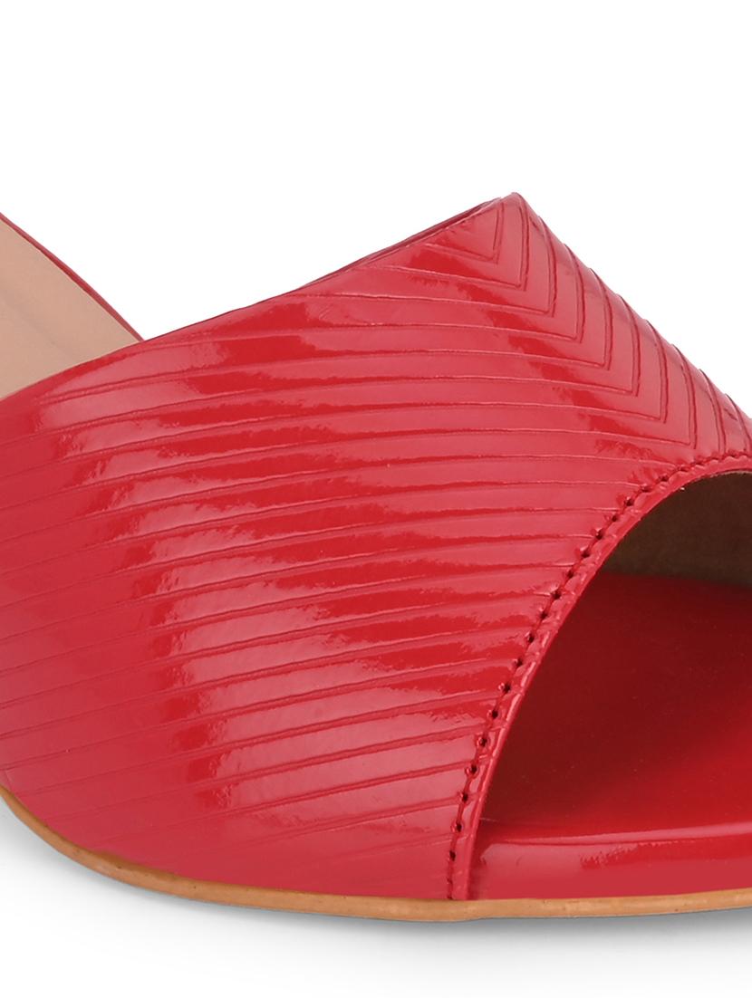 red synthetic slip on sandals - 19847454 - Standard Image - 7