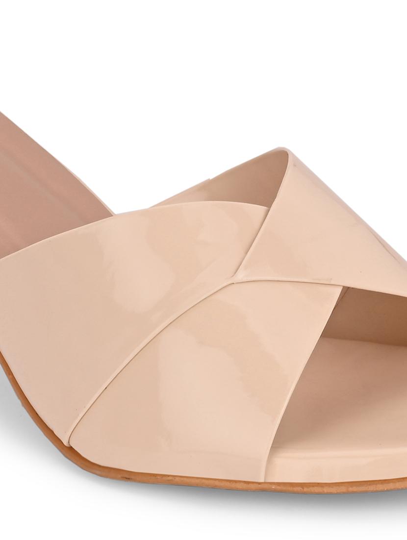 beige synthetic slip on sandals - 19847455 - Standard Image - 7