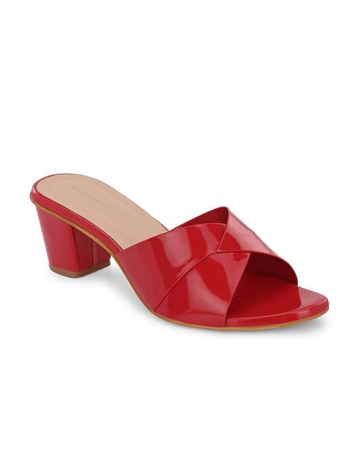 red synthetic slip on sandals - 19847456 - Standard Image - 0