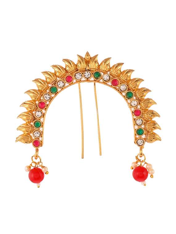 gold plated multi ethnic wedding hair bun pin