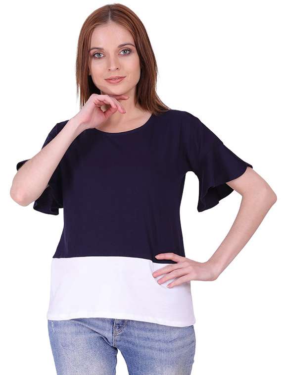 women's straight round neck top