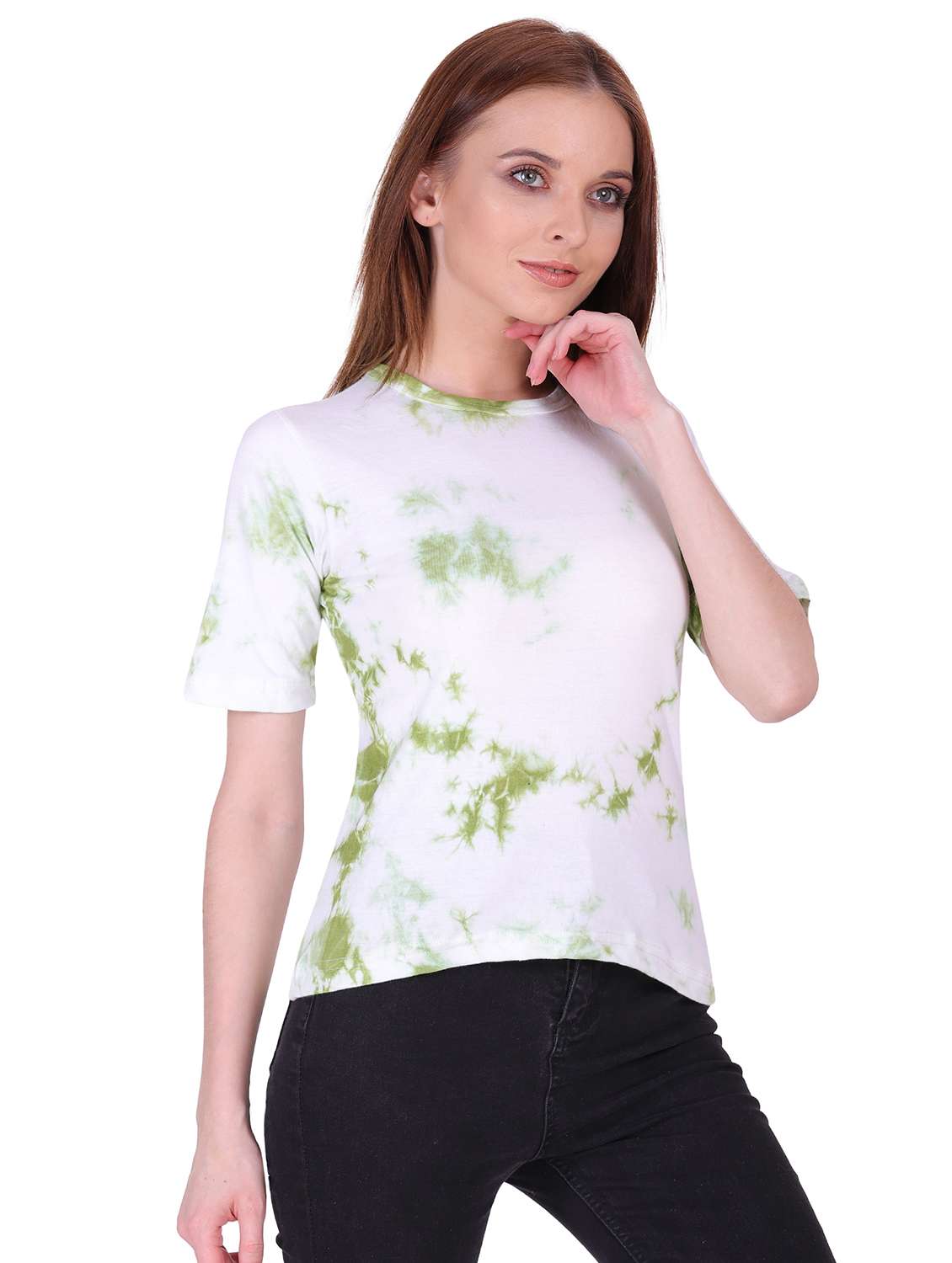 women's straight crew neck top