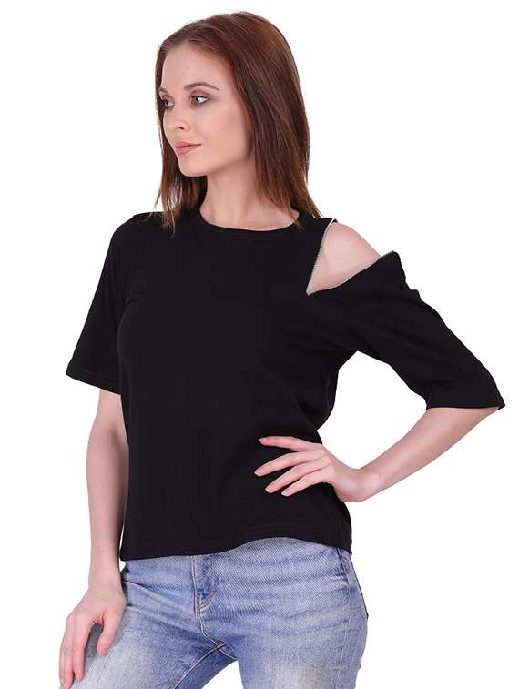 women's straight round neck top