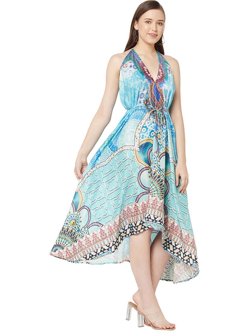 women's high low abstract dress - 19848451 - Standard Image - 2