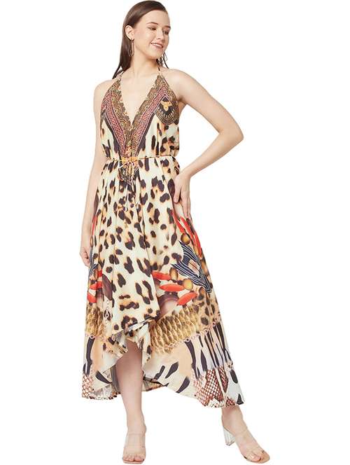 women's high low abstract dress - 19848455 - Standard Image - 0