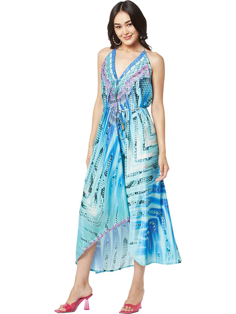 women's high low abstract dress