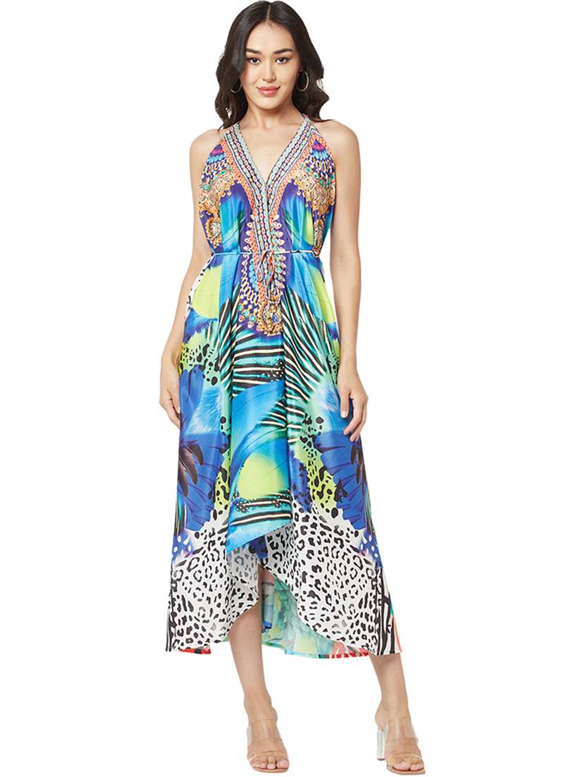 women's high low abstract dress