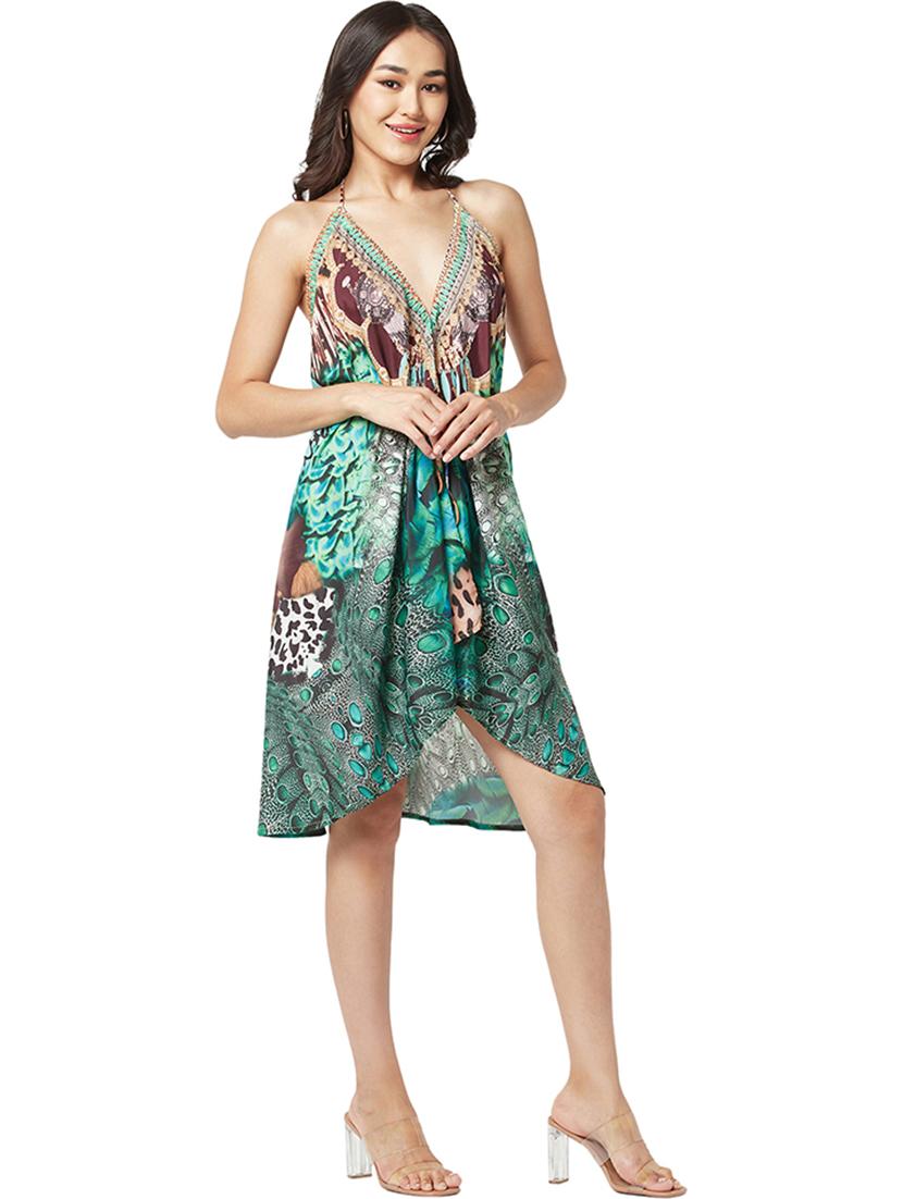 women's high low abstract dress - 19848464 - Standard Image - 2