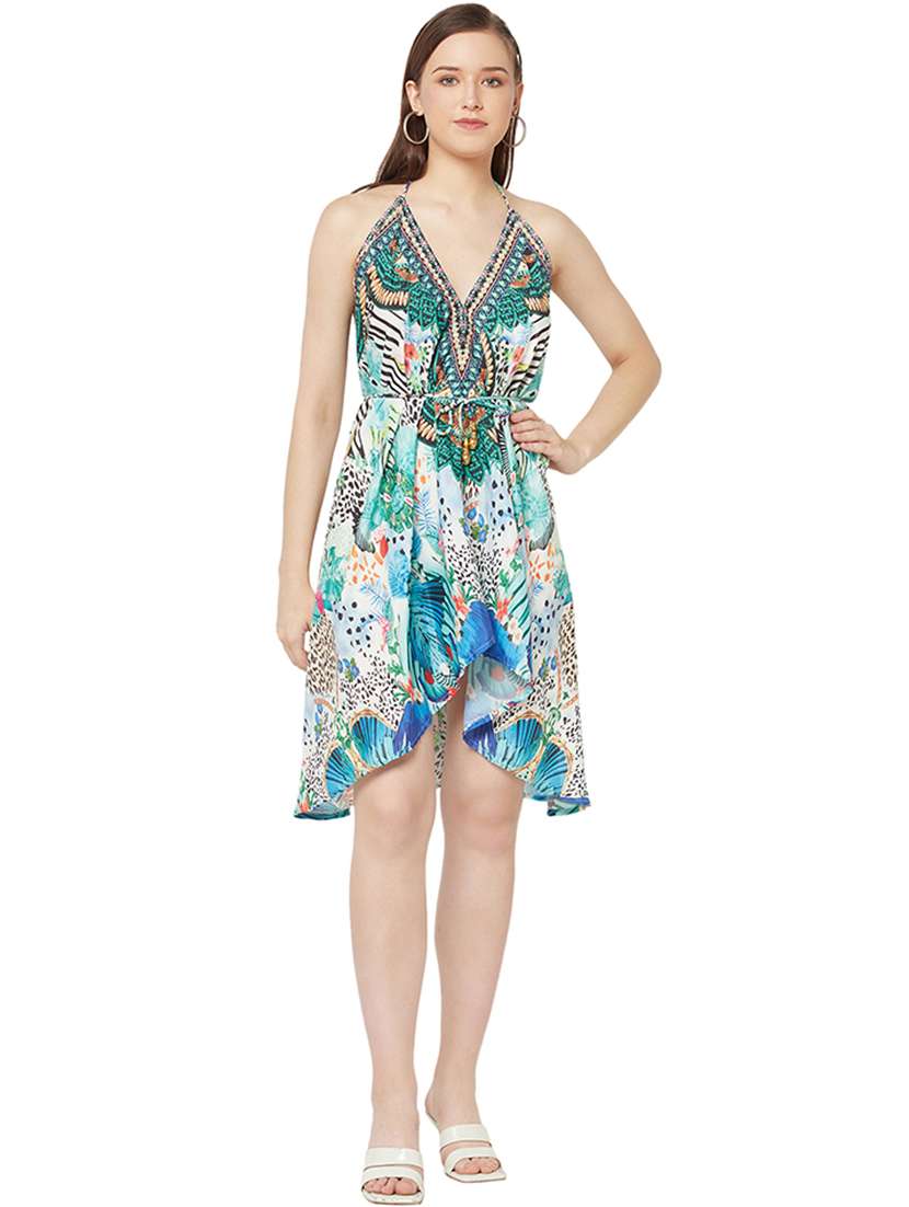 women's high low abstract dress