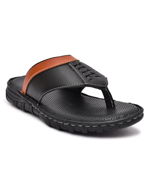 black synthetic slip on flip flop - 19848670 - Standard Image - 0