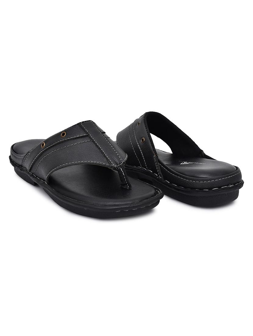 black synthetic slip on flip flop - 19848672 - Standard Image - 2