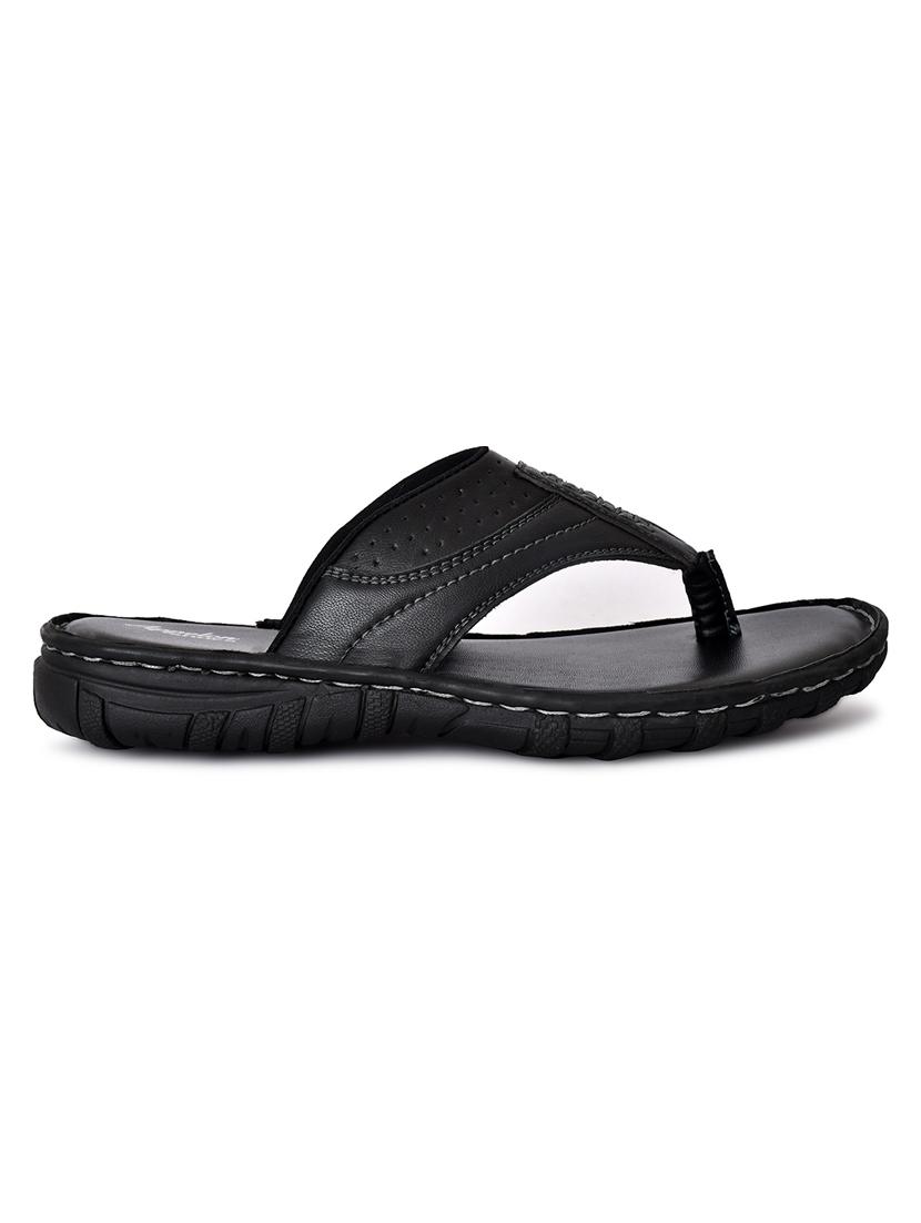 black synthetic slip on flip flop - 19848673 - Standard Image - 2