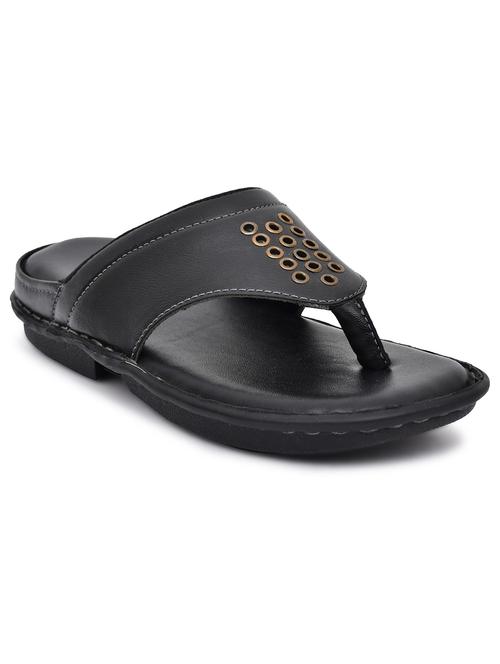 black synthetic slip on flip flop - 19848690 -  Standard Image - 0