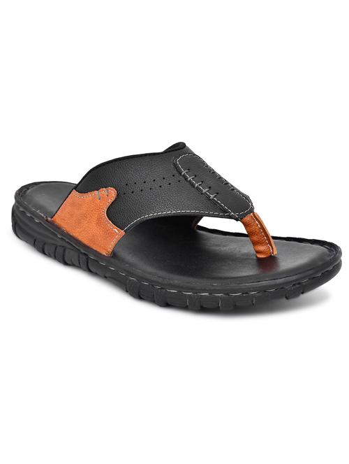 black synthetic slip on flip flop - 19848702 - Standard Image - 0