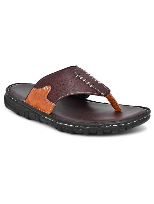 brown synthetic slip on flip flop - 19848745 -  Standard Image - 0