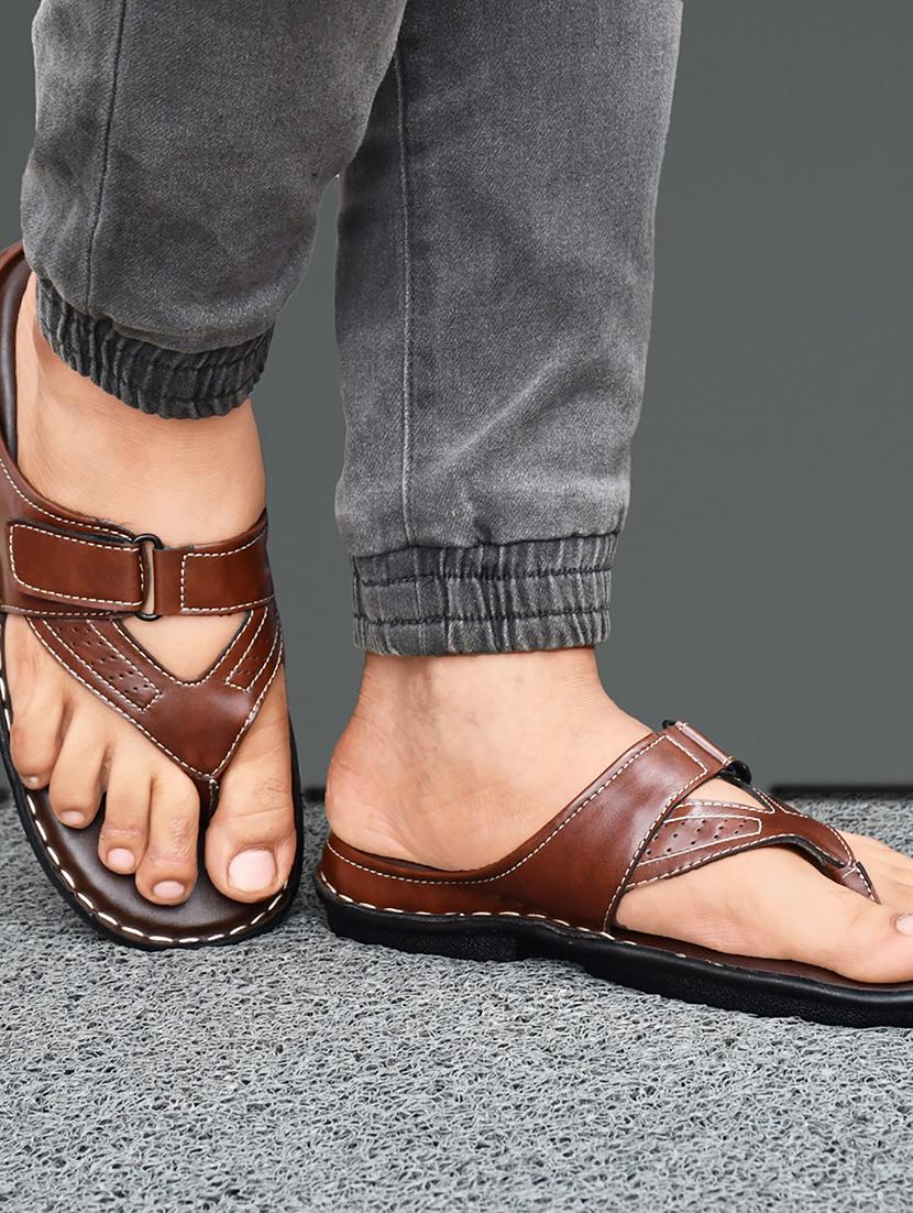 brown synthetic slip on flip flop - 19848757 - Zoom Image - 0