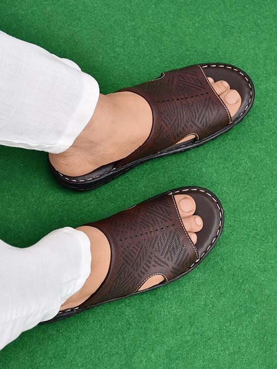 brown synthetic slip on flip flop - 19848758 - Zoom Image - 0