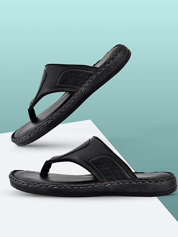 black synthetic slip on flip flop - 19848775 - Zoom Image - 0