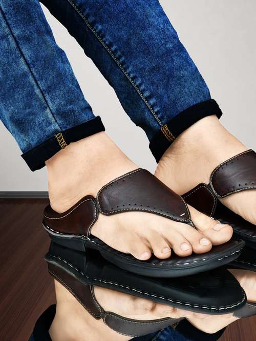 brown slip on sandals - 19848785 -  Standard Image - 0